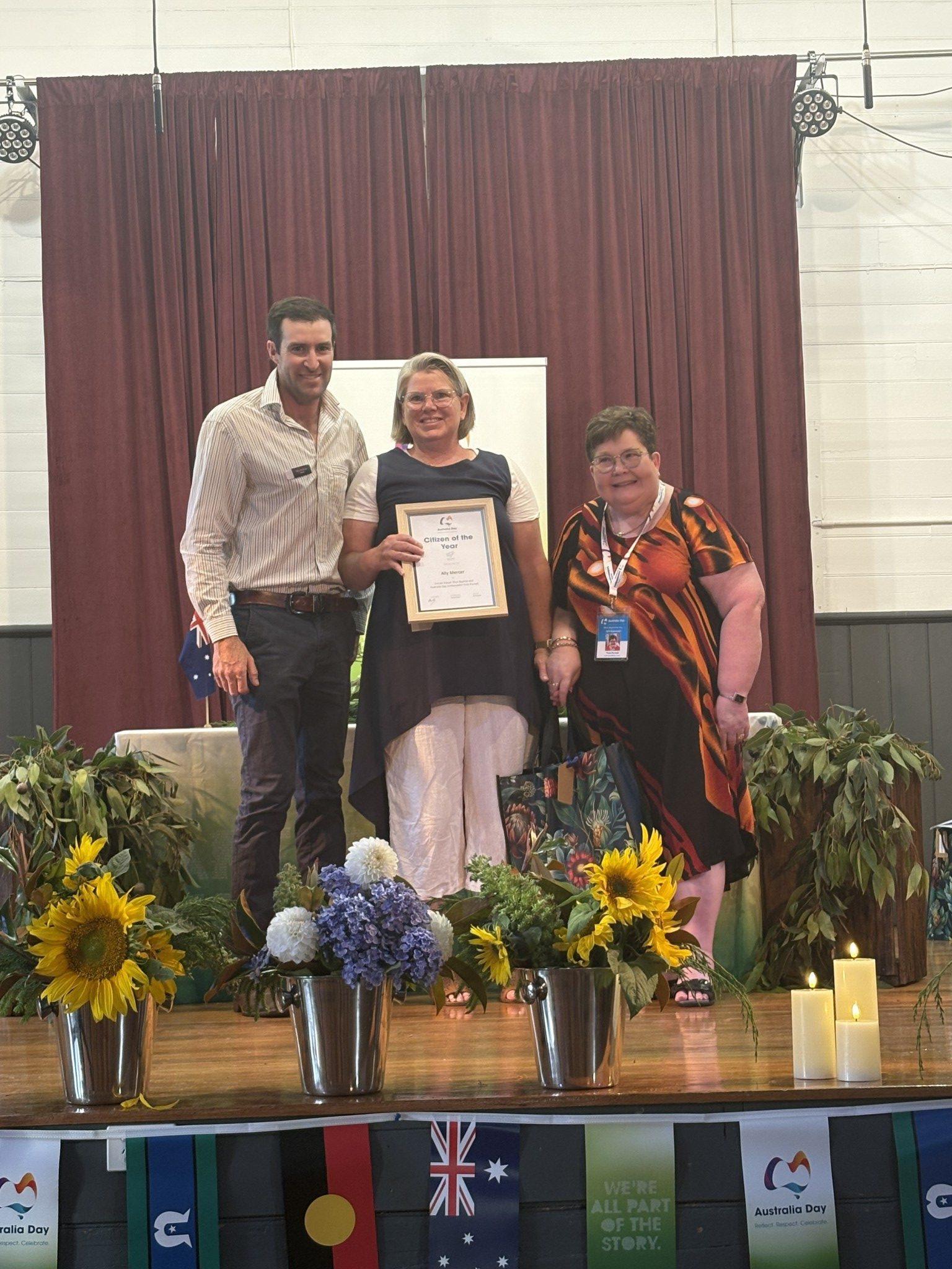 2026 Citizen of the Year Ally Mercer with Ambassador and Mayor