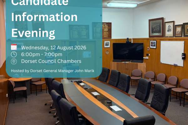 2026 Candidate Information Evening Social Media Tile