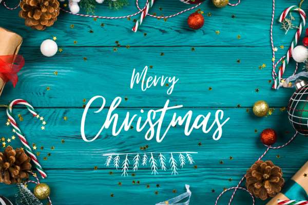 Blue Decorative Merry Christmas Facebook Post