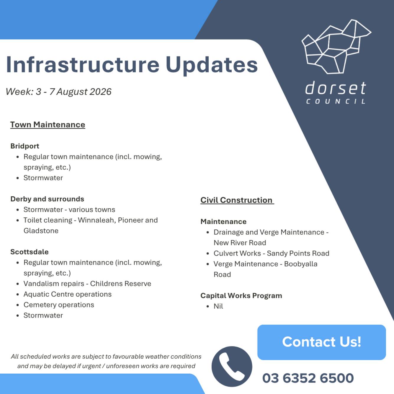 Infrastructure Update | 3 August 2026